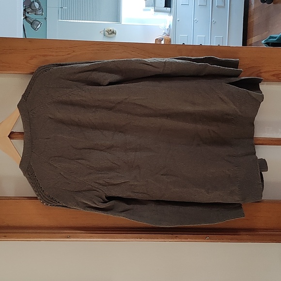 Olive Green Open front LOFT Cardigan - Picture 4 of 4